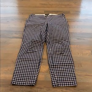 Jcrew blue check martie pant size 0